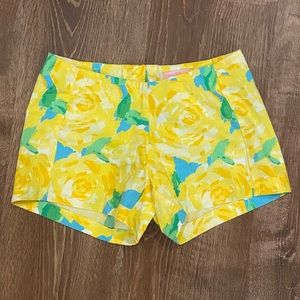 LN Lilly Pulitzer Deenie Sunglow Shorts 0 Yellow Rose